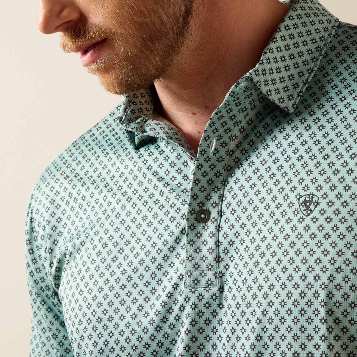 Ariat Premium All Over Print Heathered Fitted Polo