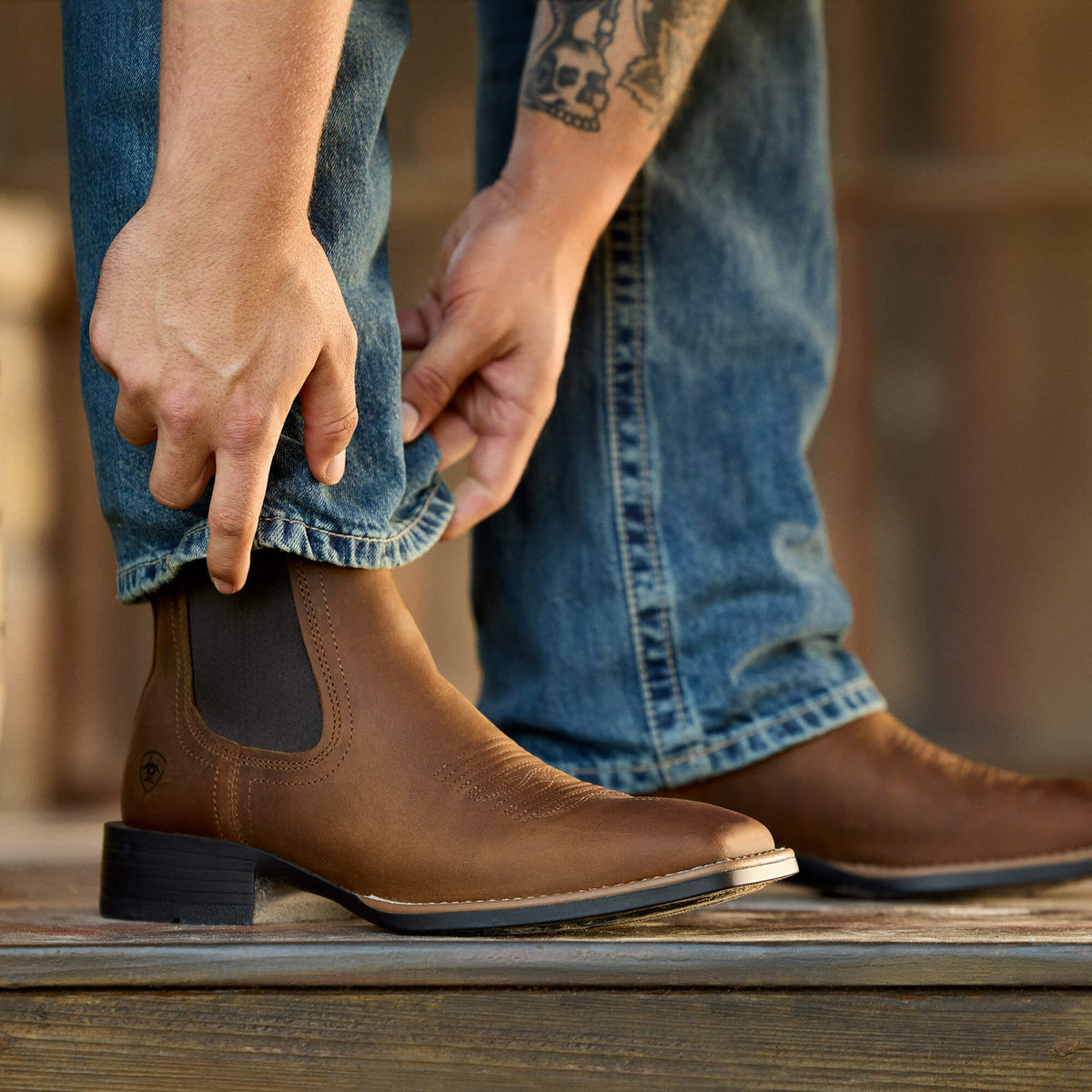 Ariat Premium Booker Chelsea Wide Square Toe Western Boot