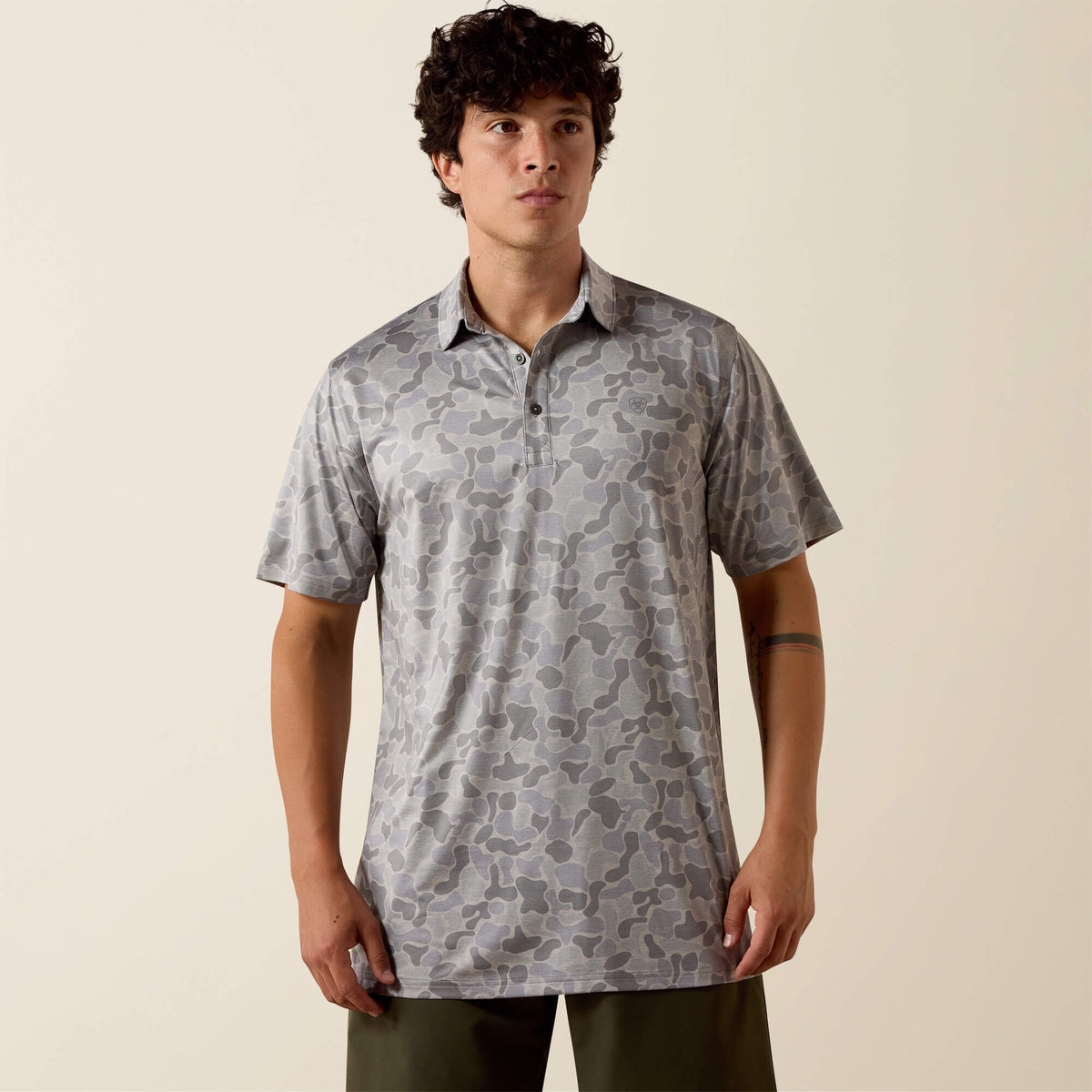 Ariat Customer Favorite All Over Print Heathered Fitted Polo