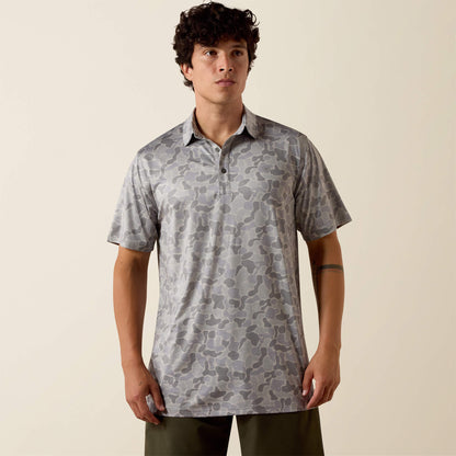 Ariat Customer Favorite All Over Print Heathered Fitted Polo