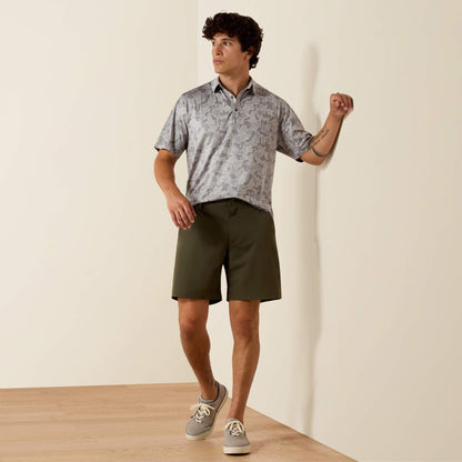 Ariat Customer Favorite All Over Print Heathered Fitted Polo