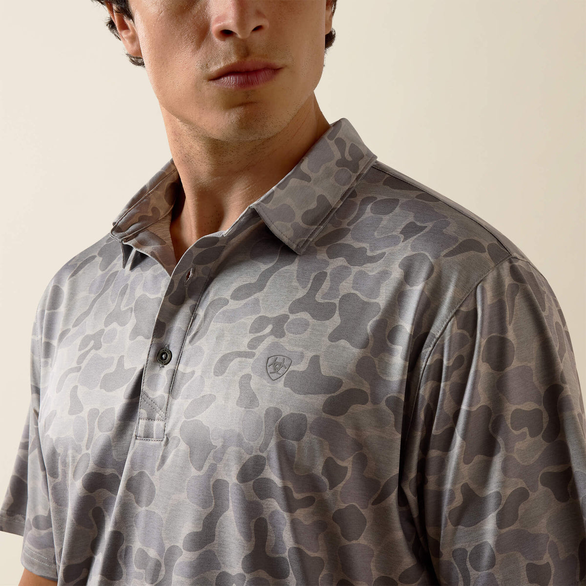 Ariat Customer Favorite All Over Print Heathered Fitted Polo
