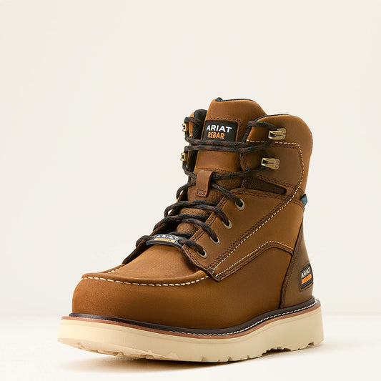 Ariat Exclusive Rebar Wedge Moc Toe 6" Waterproof Work Boot