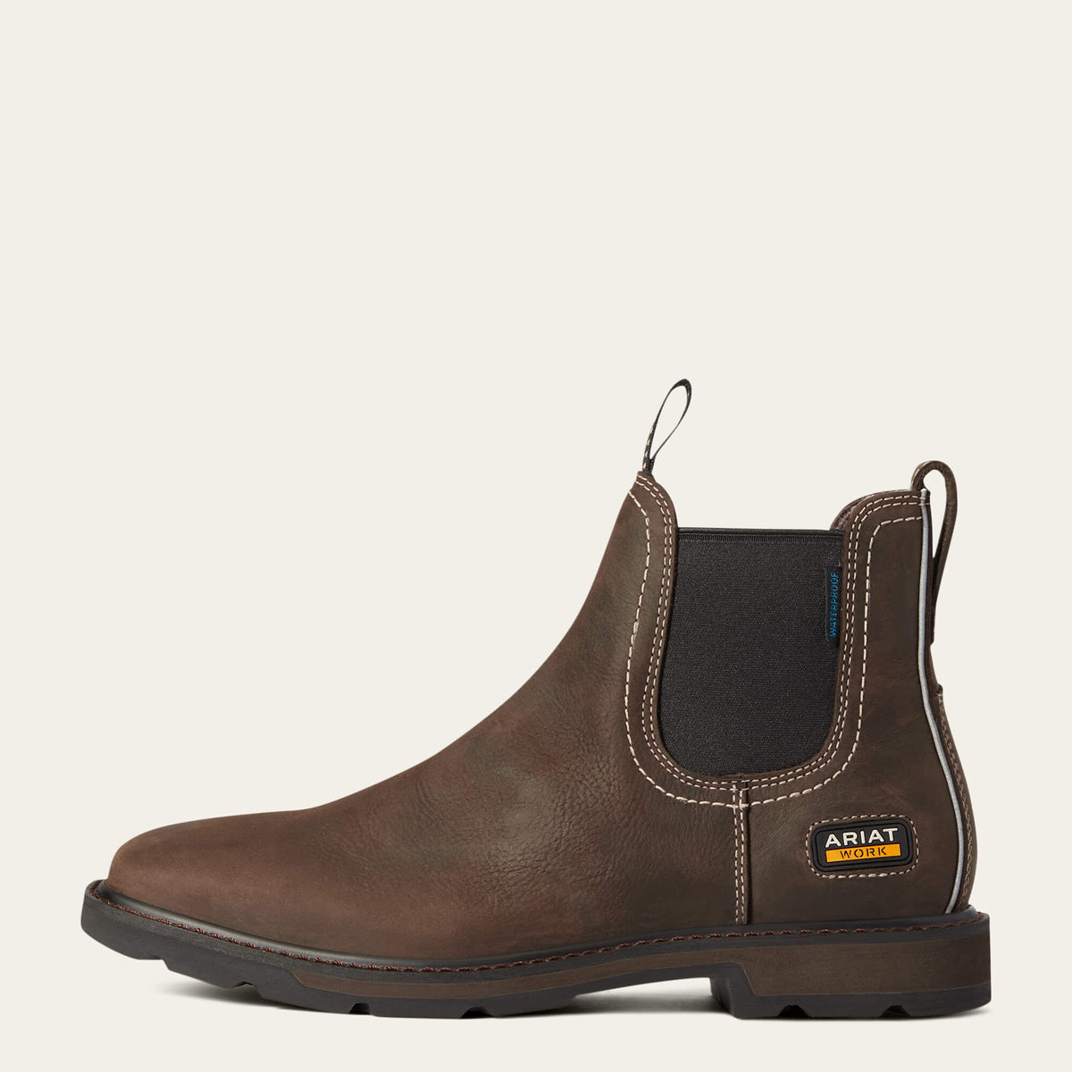 Ariat Popular Groundbreaker Chelsea Wide Square Toe Waterproof Work Boot
