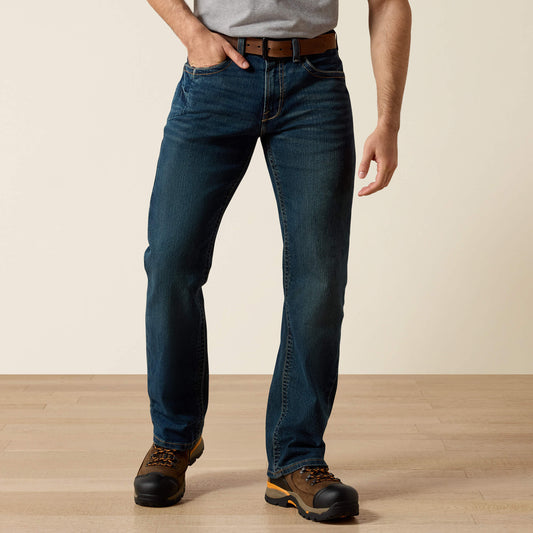 Ariat Top Pick Men's Low Rise, Bootcut Work Pants - Rebar Denim