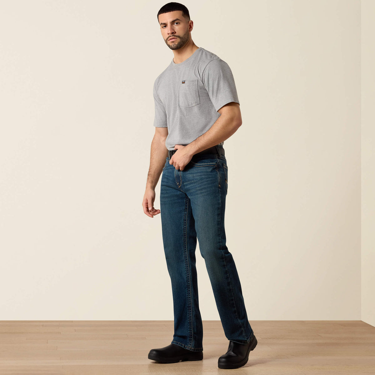Ariat Top Pick Men's Low Rise, Bootcut Work Pants - Rebar Denim