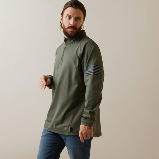 Ariat Signature FR Combat Stretch Patriot 1/4 Zip Work Shirt
