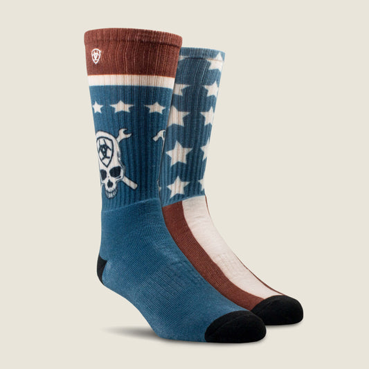 Ariat Classic Patriot Graphic Crew Work Sock