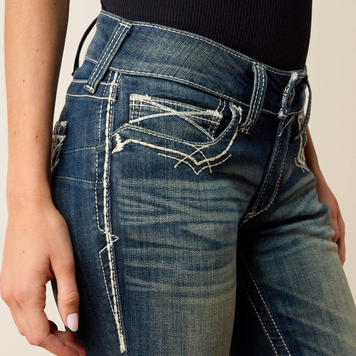 Ariat Premium R.E.A.L. Mid Rise Stretch Entwined Boot Cut Jean