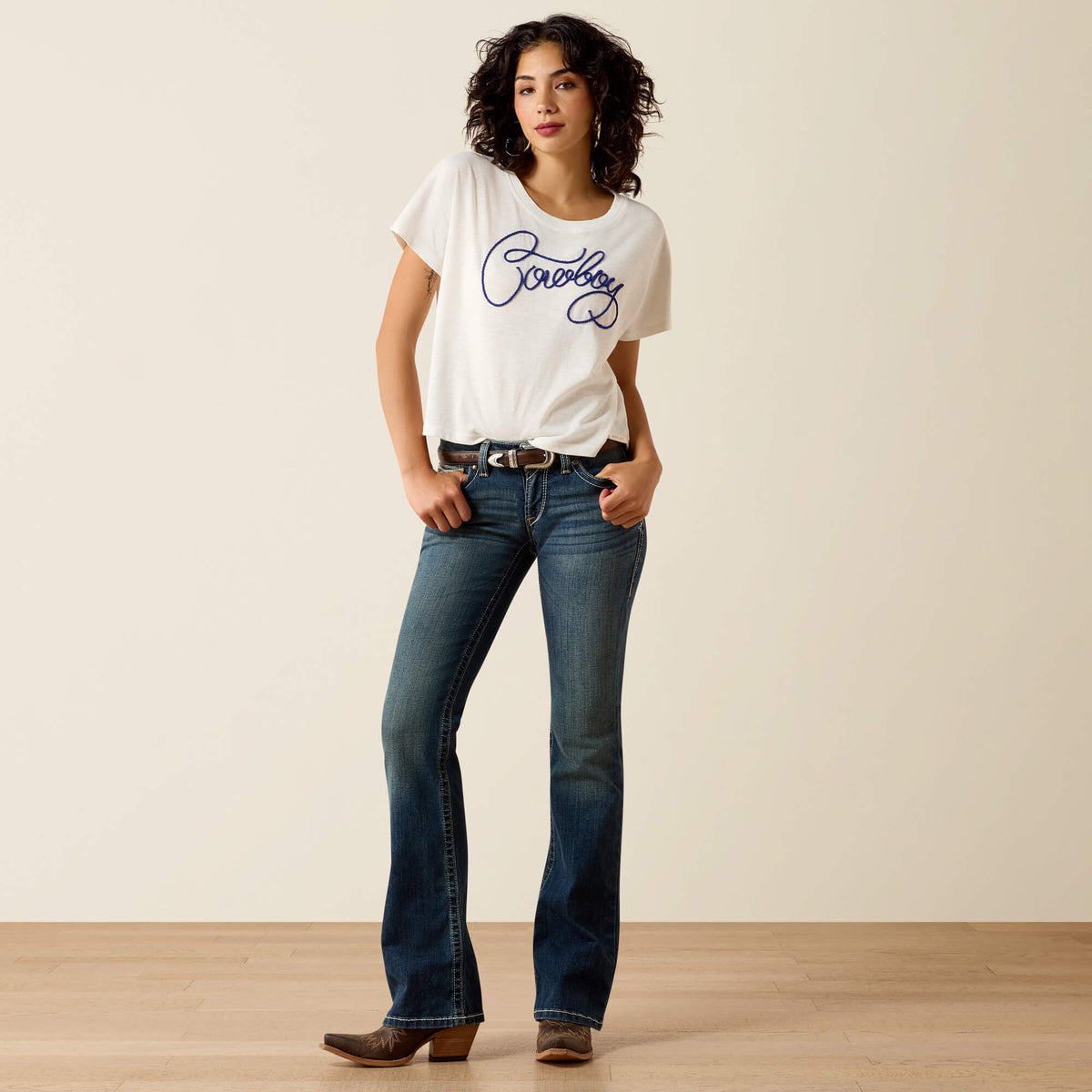 Ariat Trending Mid Rise Whipstitch Boot Cut Jean