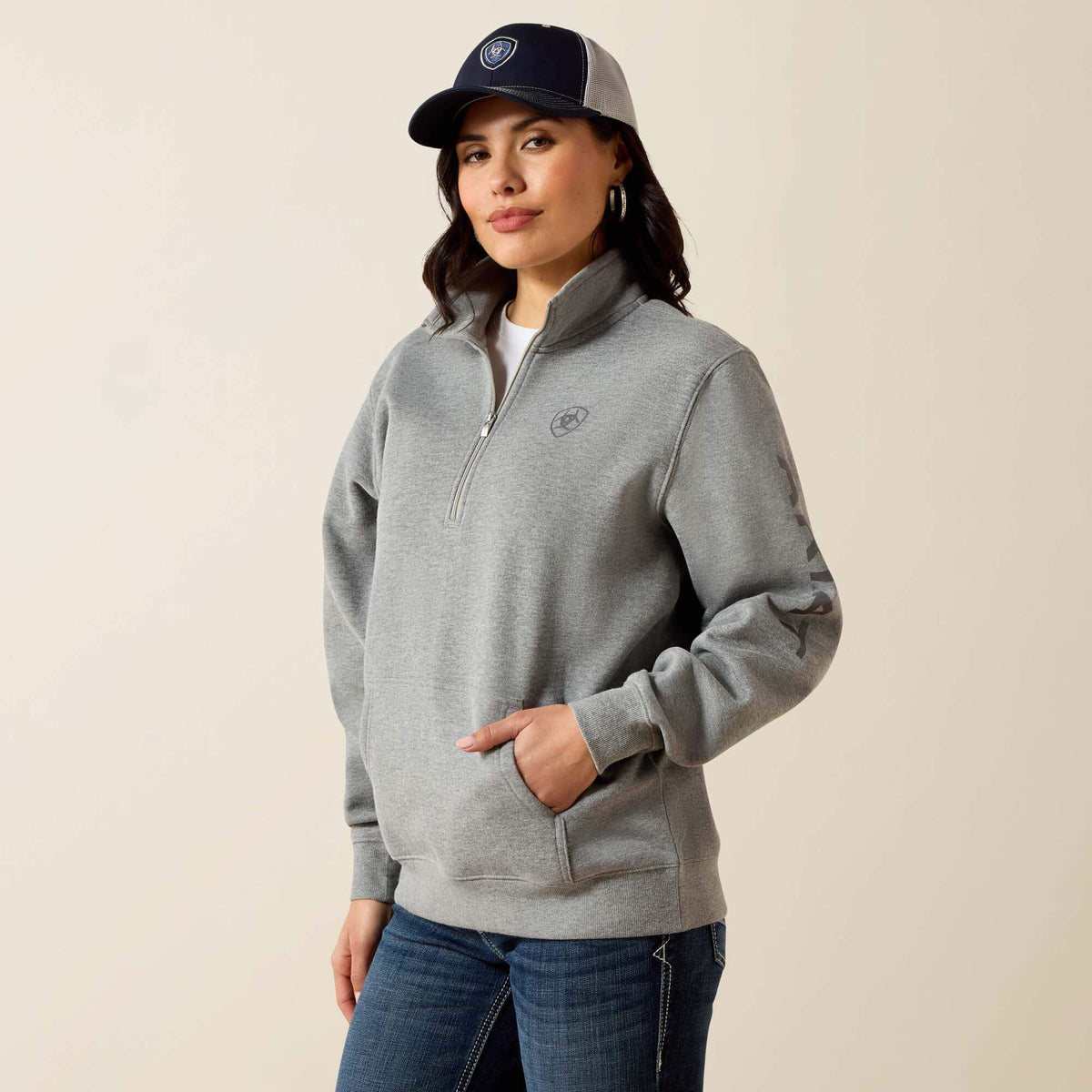 Ariat Deals Foundation Logo 1/2 Zip Sweatshirt