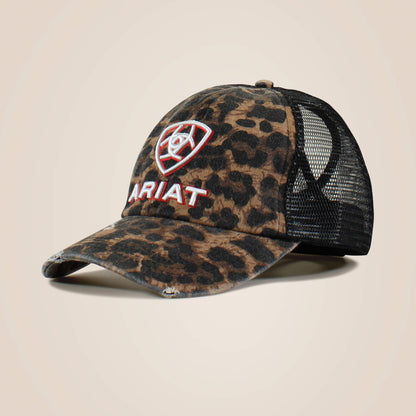 Ariat Hot Sale Embossed logo cheetah print cap