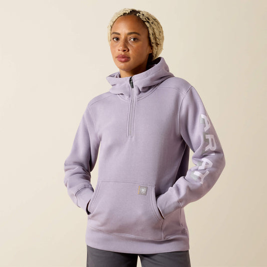 Ariat Featured Rebar Lightweight Logo 1/2 Zip Hoodie