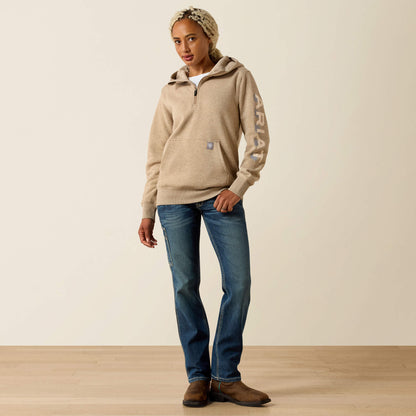 Ariat Trending Rebar Lightweight Logo 1/2 Zip Hoodie