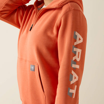 Ariat Popular Rebar Lightweight Logo 1/2 Zip Hoodie