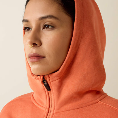 Ariat Popular Rebar Lightweight Logo 1/2 Zip Hoodie