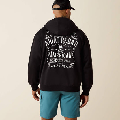 Ariat Quality Rebar Lightweight Label Full Zip Hoodie