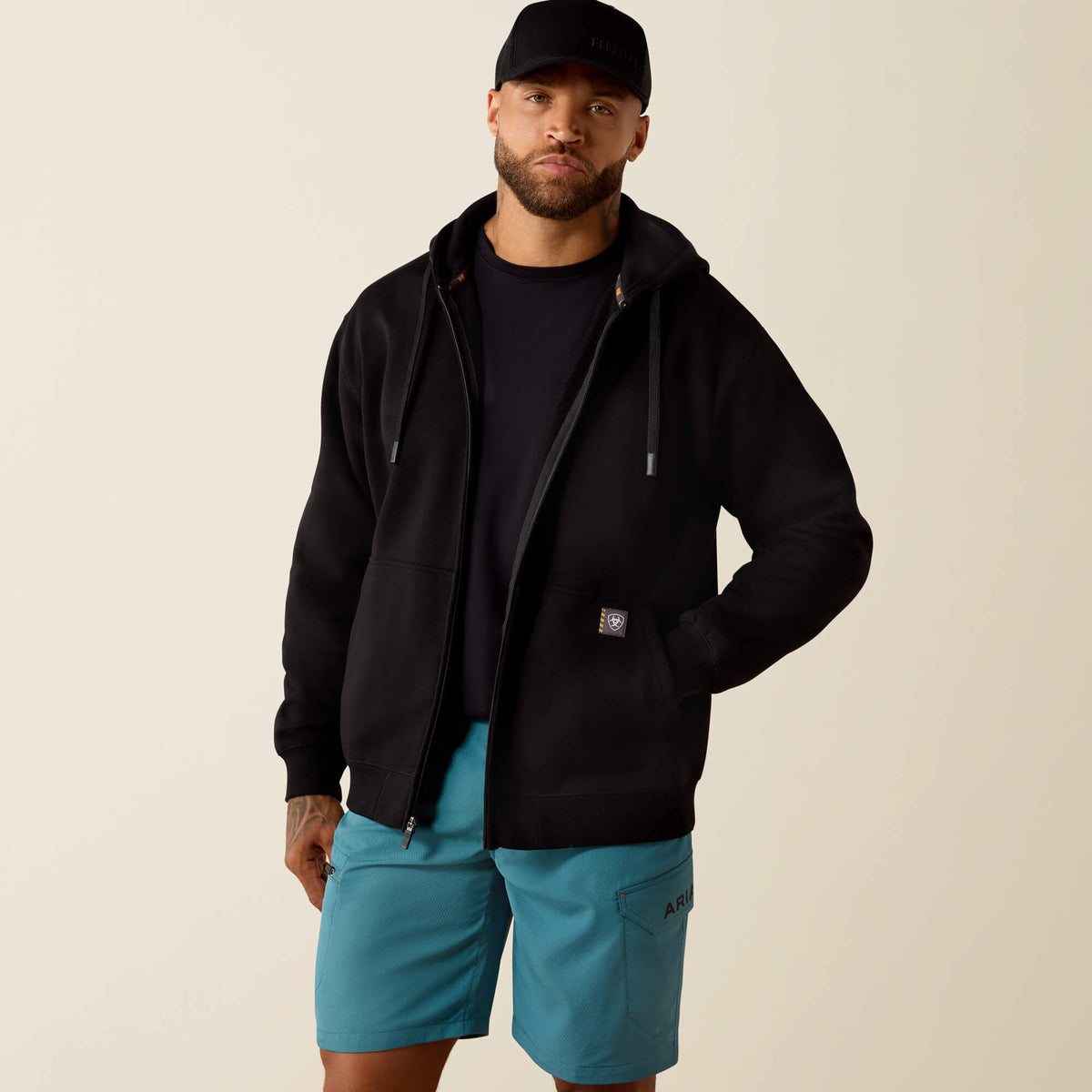 Ariat Quality Rebar Lightweight Label Full Zip Hoodie