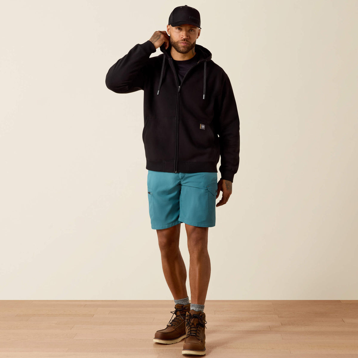 Ariat Quality Rebar Lightweight Label Full Zip Hoodie