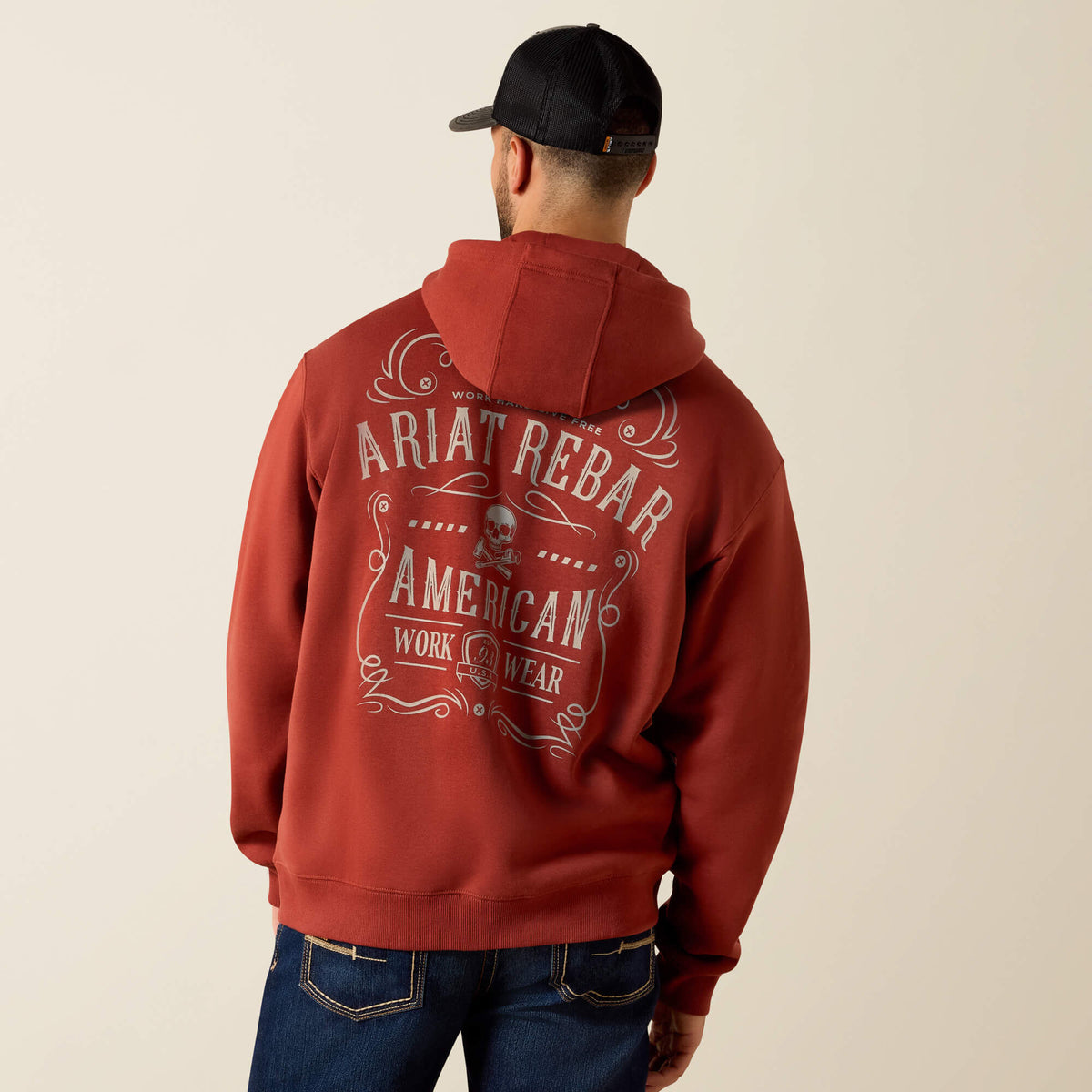 Ariat Popular Rebar Lightweight Label Full Zip Hoodie