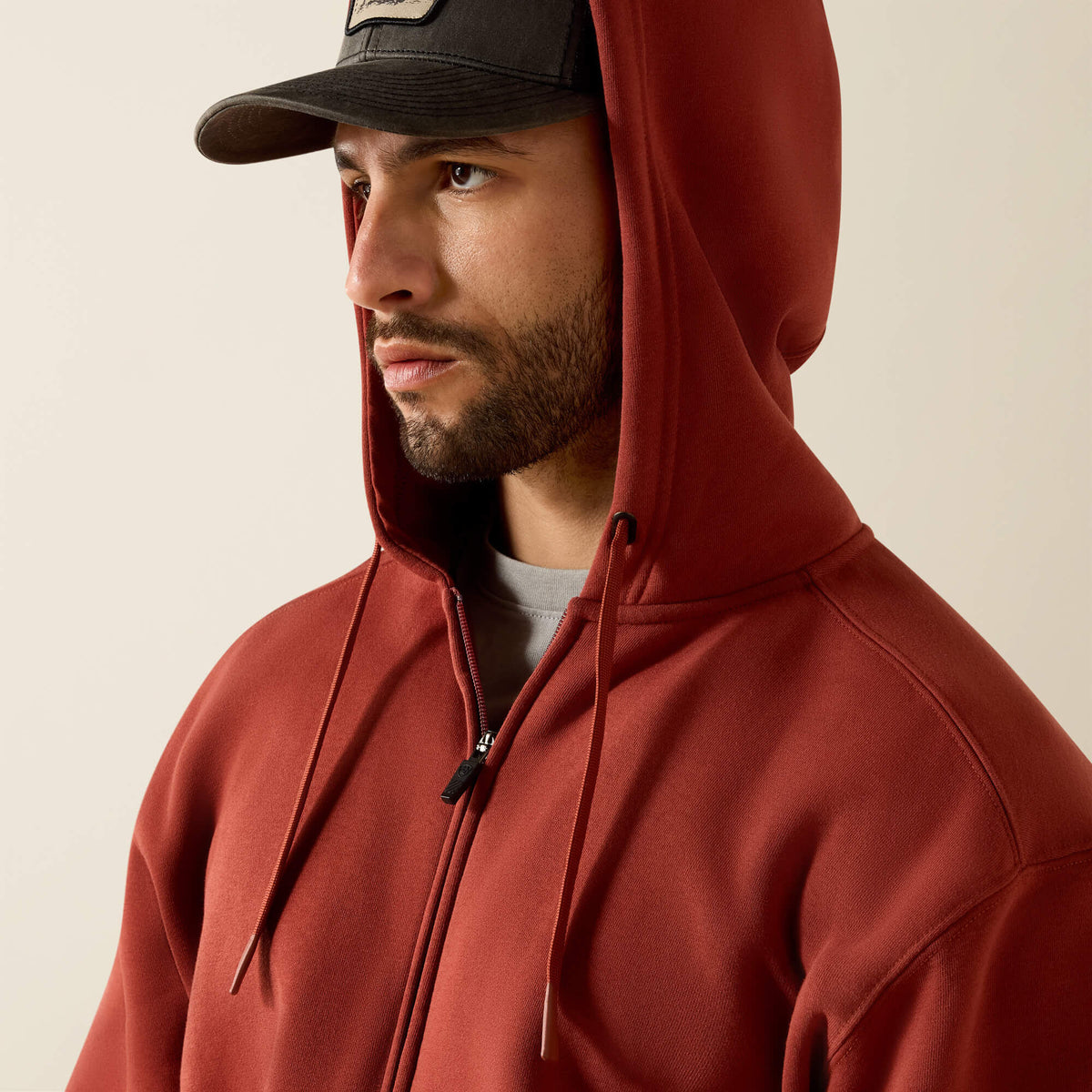 Ariat Popular Rebar Lightweight Label Full Zip Hoodie