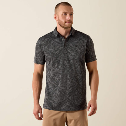 Ariat New Jacquard Printed Fitted Polo