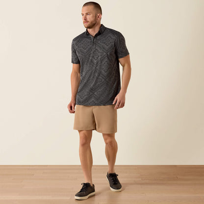 Ariat New Jacquard Printed Fitted Polo