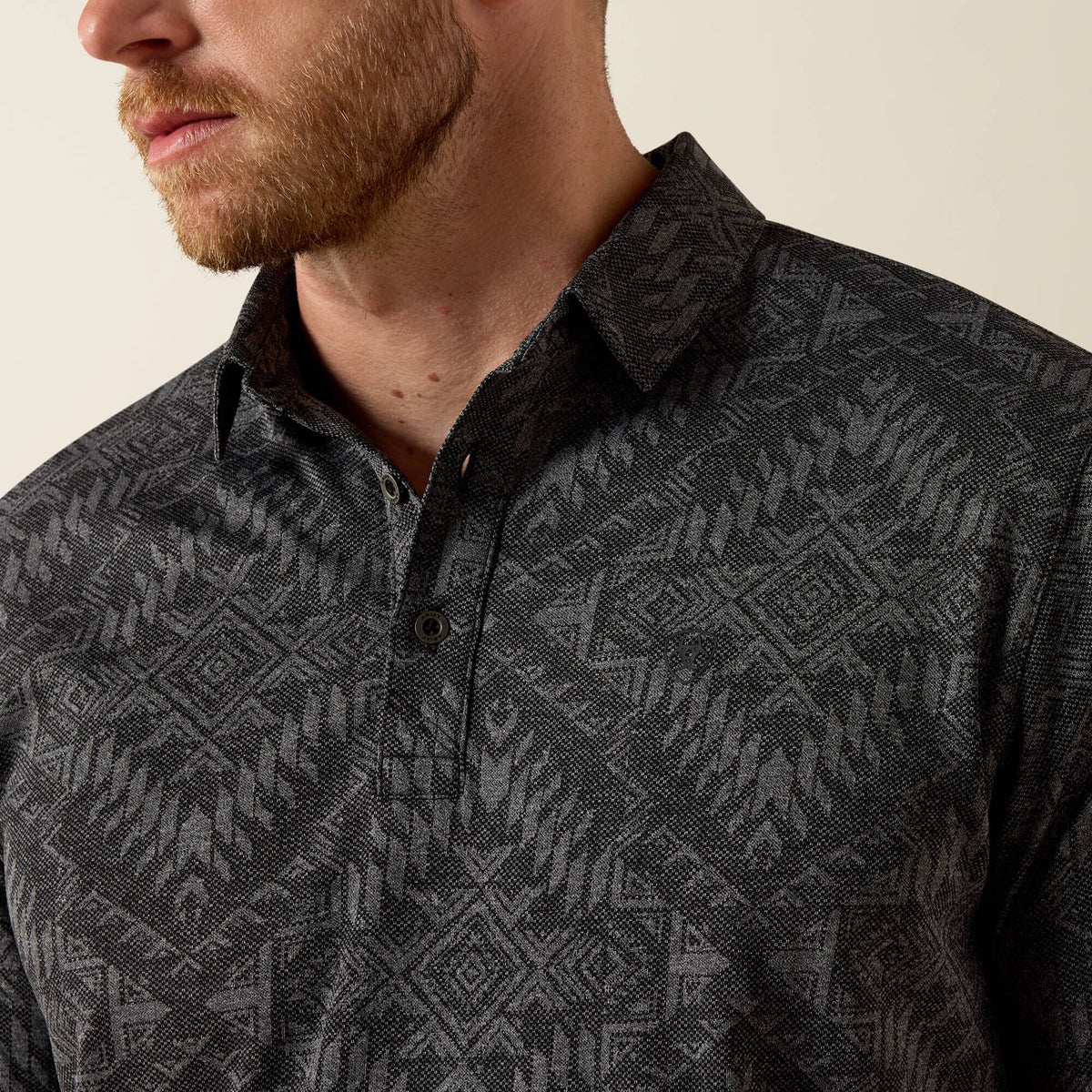Ariat New Jacquard Printed Fitted Polo