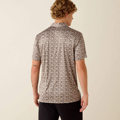 Ariat Popular All Over Print Heathered Fitted Polo