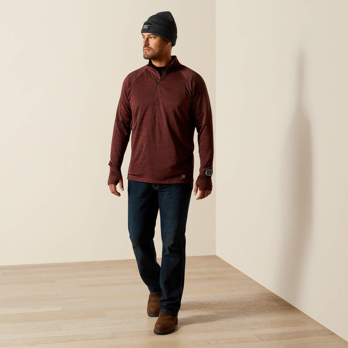 Ariat Exclusive Rebar Gridwork Baselayer 1/4 Zip T-Shirt