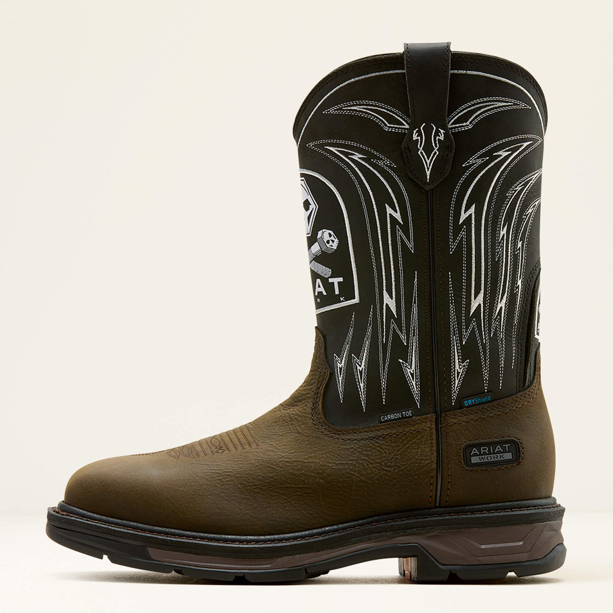 Ariat Signature WorkHog XT Bolt Skull Waterproof Wide Square Toe Carbon Toe Work Boot