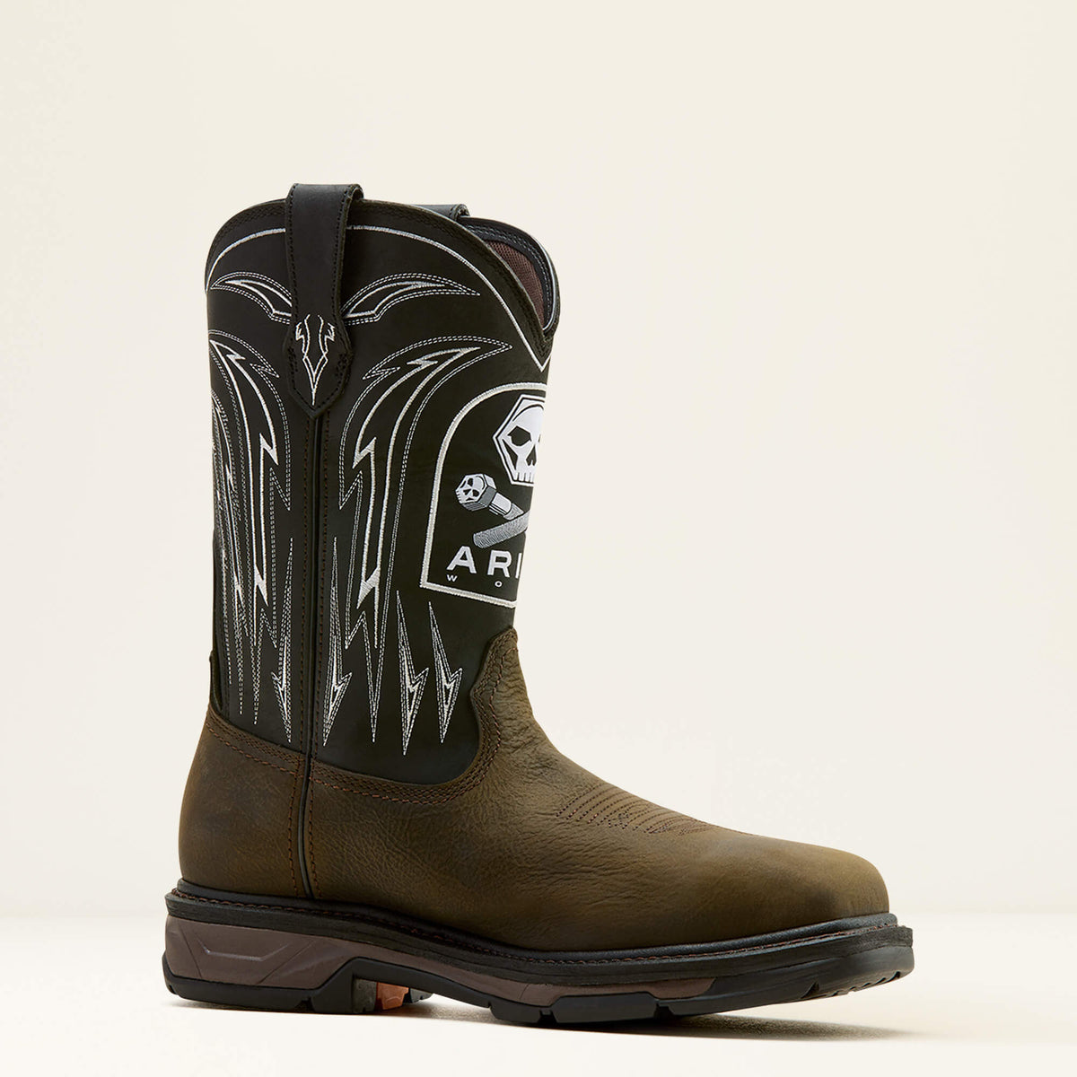 Ariat Signature WorkHog XT Bolt Skull Waterproof Wide Square Toe Carbon Toe Work Boot