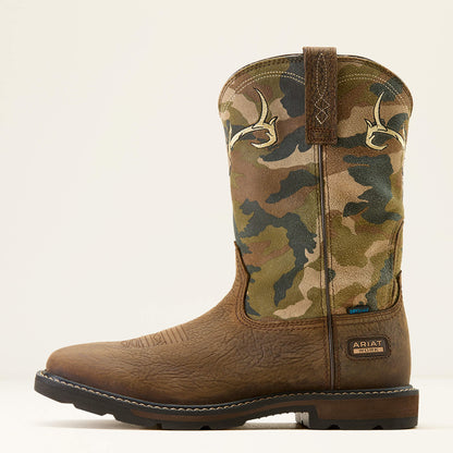 Ariat Customer Favorite Groundbreaker Antler Waterproof Wide Square Toe Work Boot