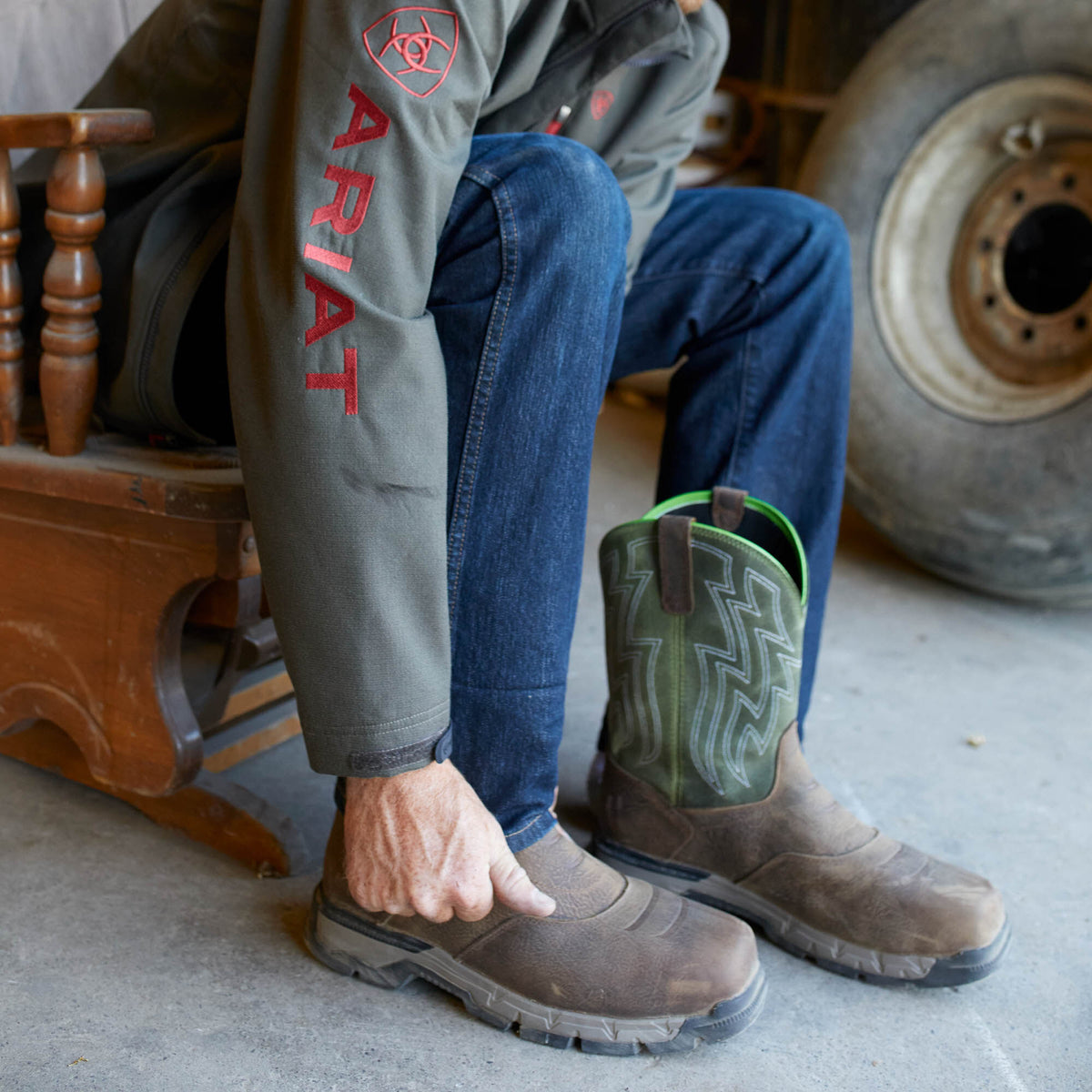 Ariat Discount Rebar Flex Western Waterproof Composite Toe Work Boot