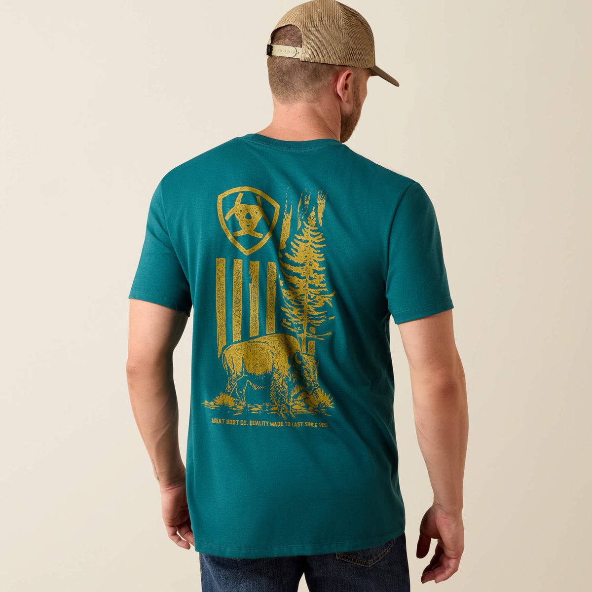 Ariat Hot Sale Ariat Bison Wander Flag Classic Fit T-Shirt