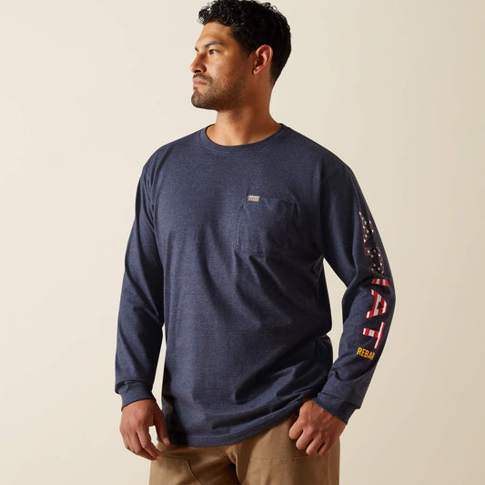 Ariat Hot Sale Rebar Cotton Strong Standard Logo Pocket T-Shirt