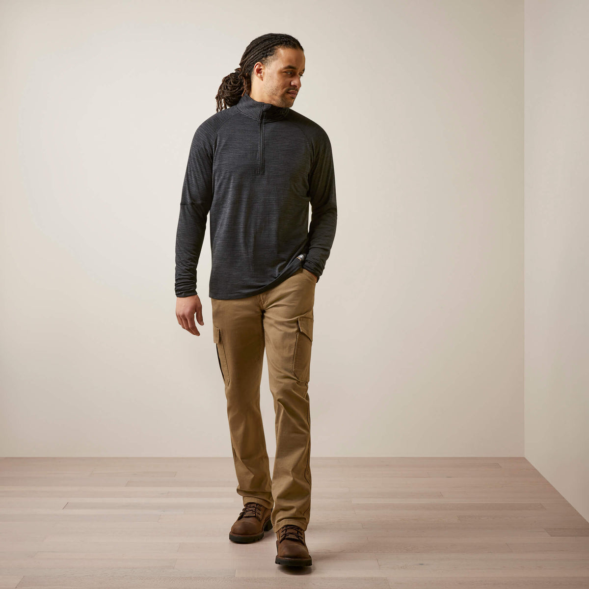 Ariat New Rebar Gridwork Baselayer 1/4 Zip T-Shirt
