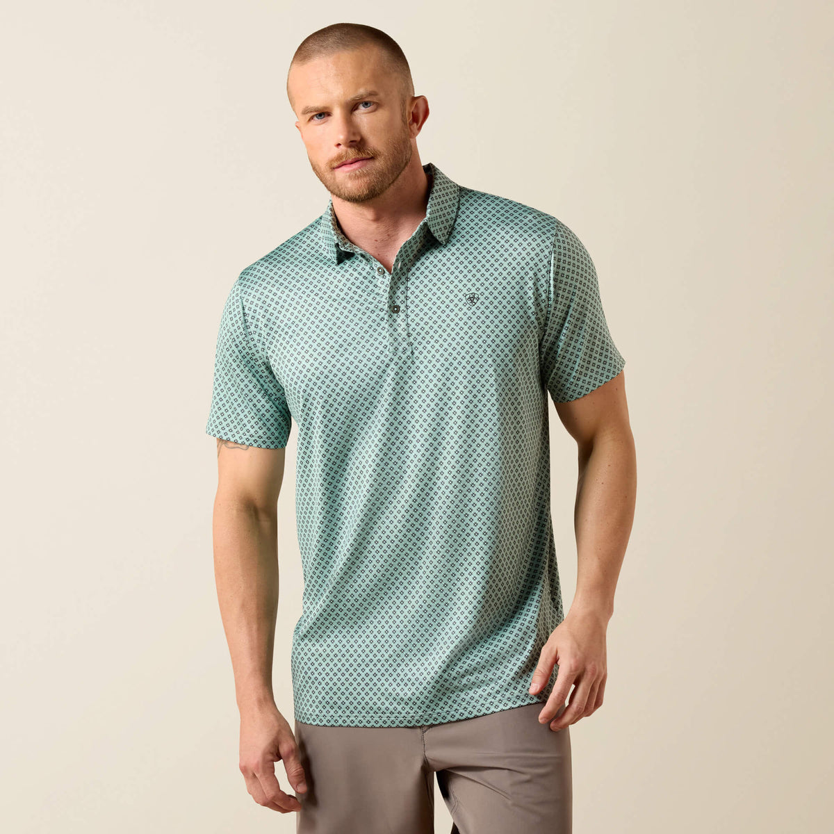 Ariat Premium All Over Print Heathered Fitted Polo
