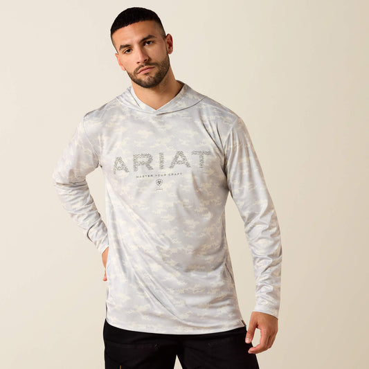 Ariat Discount Rebar Sunblocker Printed Craft Hooded Long Sleeve T-Shirt