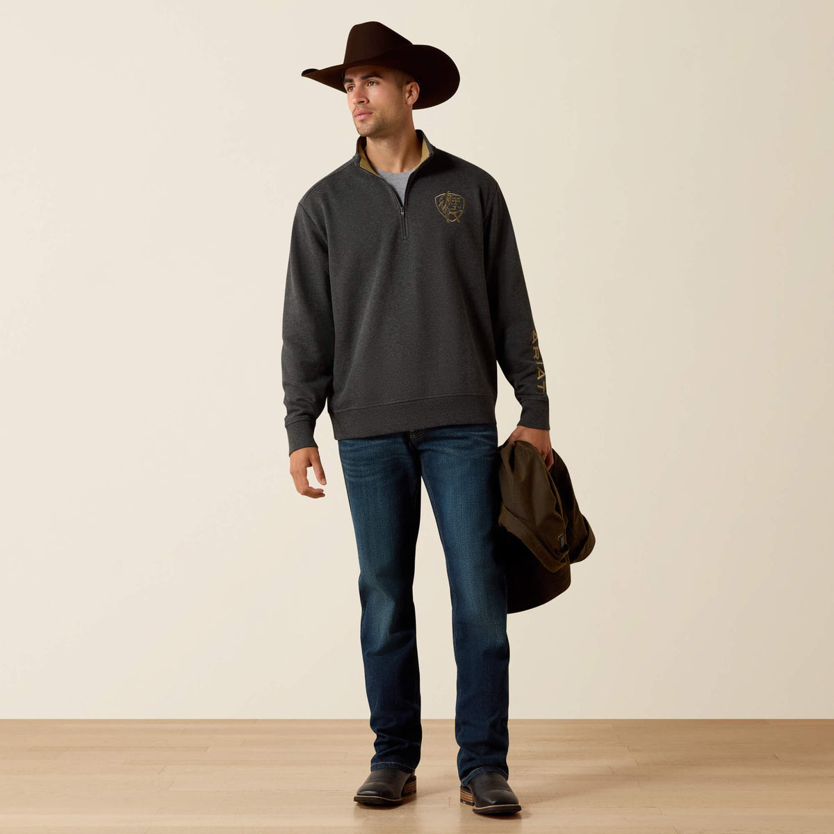Ariat Recommended Logo PBR 1/4 Zip Sweatshirt
