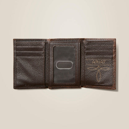 Ariat Latest Trifold Wallet Stacked Logo