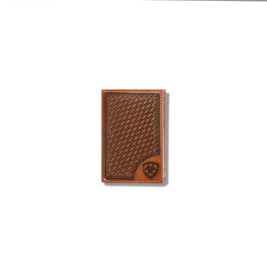 Ariat Recommended Lattice embossed trifold wallet