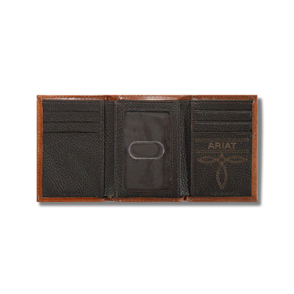 Ariat Recommended Lattice embossed trifold wallet