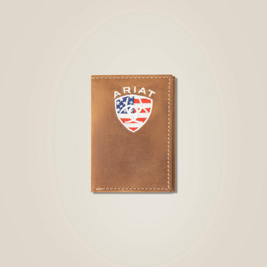 Ariat Hot Sale Flag Shield Trifold Wallet