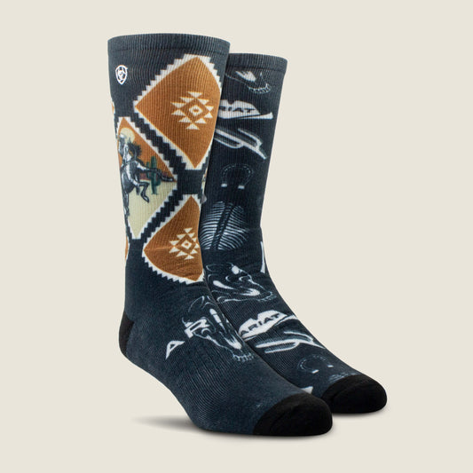 Ariat Latest Southwest Rider Crew Sock 2 Pair Pack