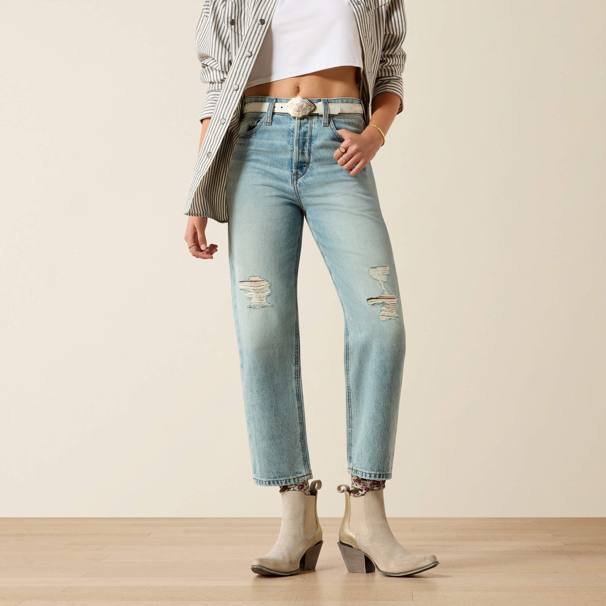 Ariat Discount Ultra High Rise Tomboy Relaxed Straight Leg Jeans