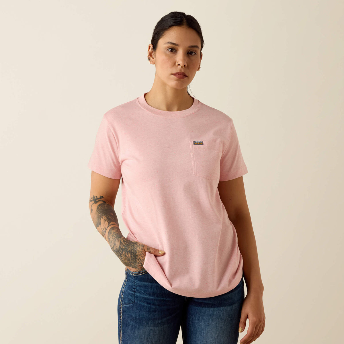 Ariat Hot Sale Rebar Cotton Strong Space Dyed T-Shirt