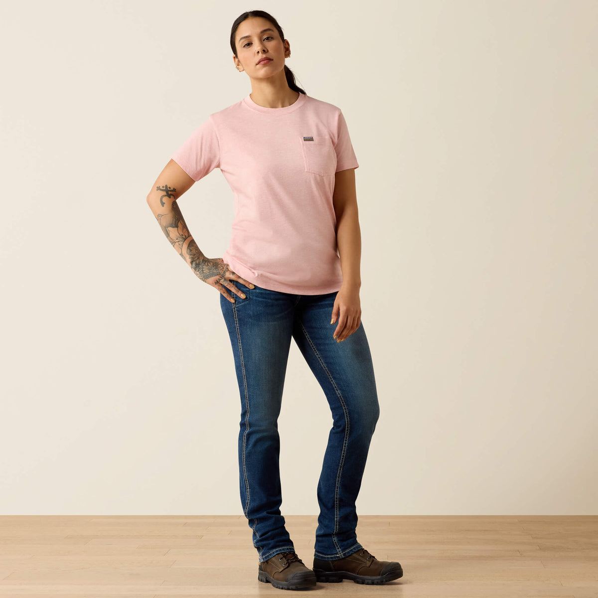 Ariat Hot Sale Rebar Cotton Strong Space Dyed T-Shirt