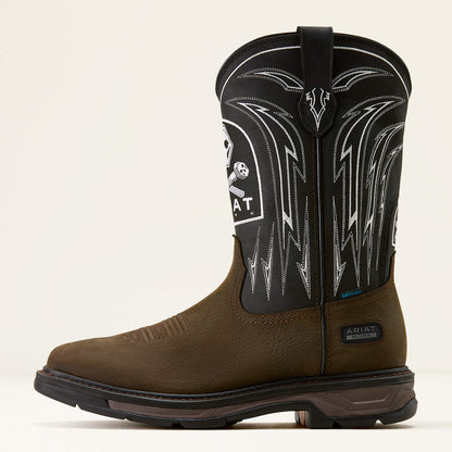Ariat Smart Buy WorkHog XT Bolt Skull Waterproof Wide Square Toe Work Boot