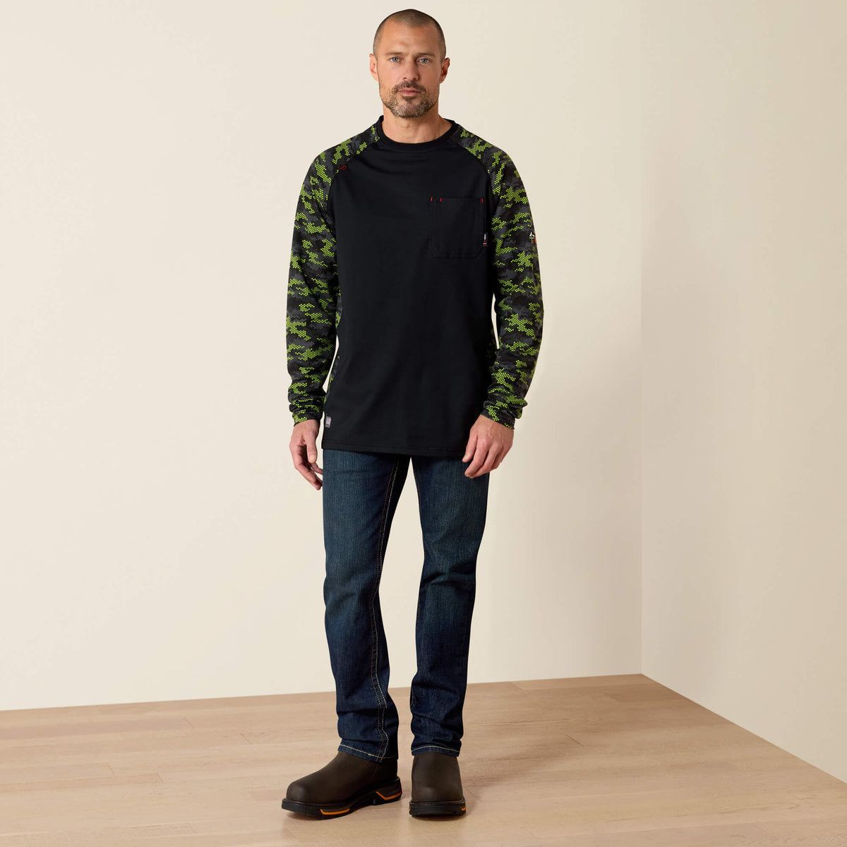 Ariat Latest FR Stretch Camo Baseball T-Shirt